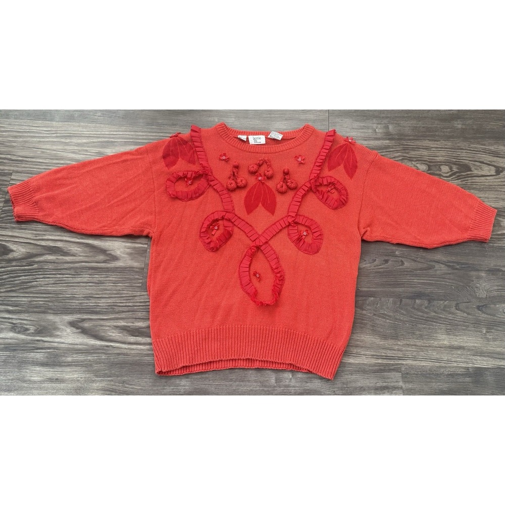Vintage Cottagecore coquette grandma chic retro romantic knit sweater medium